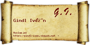 Gindl Iván névjegykártya